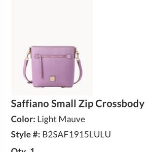 Dooney and Burke saffiano small zip crossbody. Brand new in box!